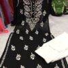 Georgette_rose_work_kurti_with_chikankari_work