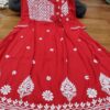 Modal_angrakha_style_kurti_gown_with_chikankari_work