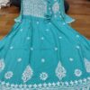 Modal_angrakha_style_kurti_gown_with_chikankari_work