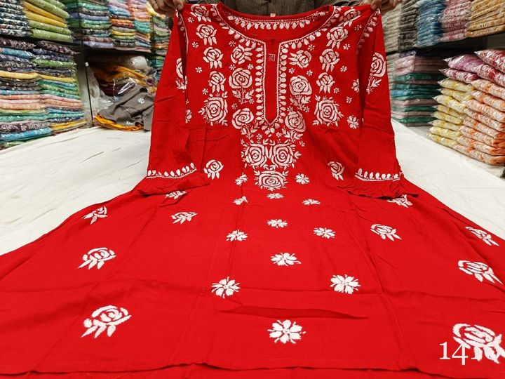 Modal_bell_sleeves_gown_kurti_with_chikankari_work