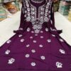Modal_bell_sleeves_gown_kurti_with_chikankari_work