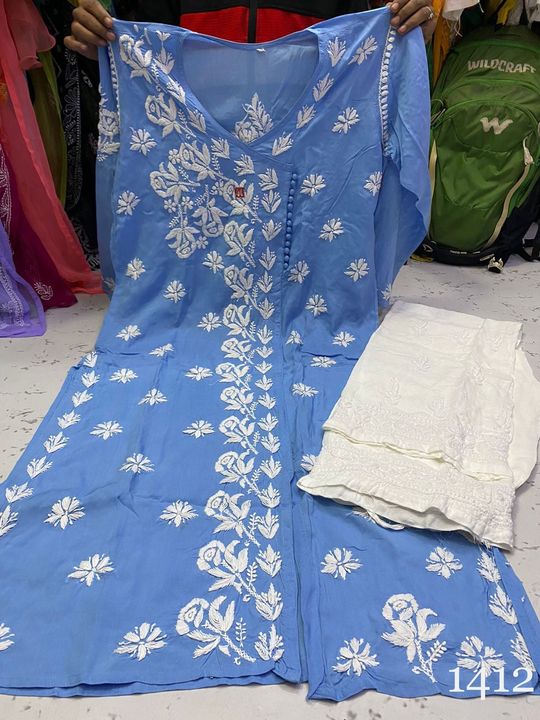 Modal_cotton_angrakha_kurti_with_chikankari_work