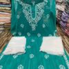 Georgette_rose_gala_buti_kurti_with_chikankari_work