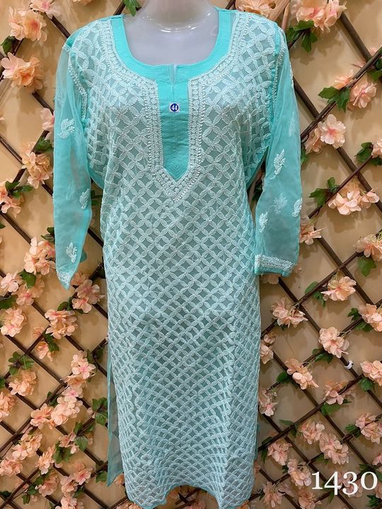 Georgette_front_jaal_kurti_with_chikankari_work