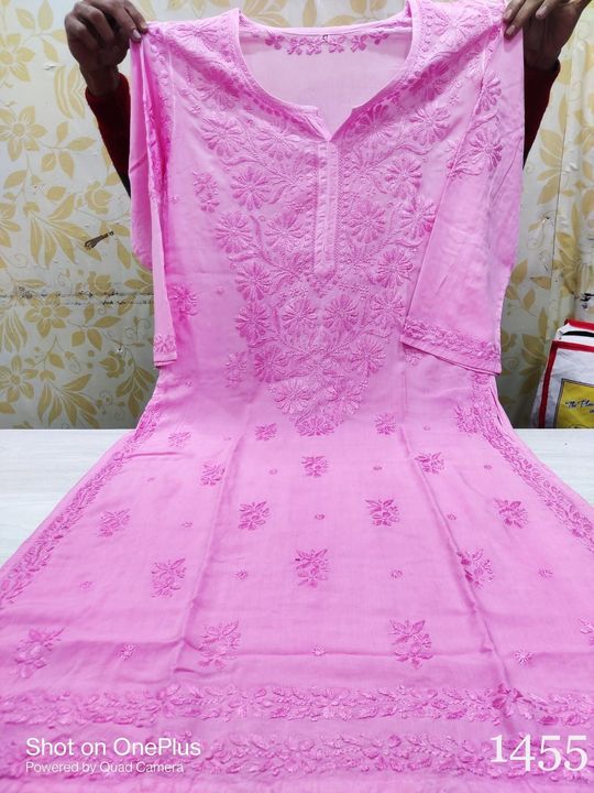 Daul_shade_modal_cotton_kurti_with_chikankari_work