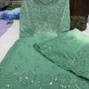 Georgette_kurti_with_Sharara_dye_set_with_mirror_nd_Chikankari_work