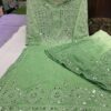 Georgette_kurti_with_Sharara_dye_set_with_mirror_nd_Chikankari_work