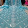 Georgette_bell_sleeves_kurti_with_mirror_nd_sequence_work