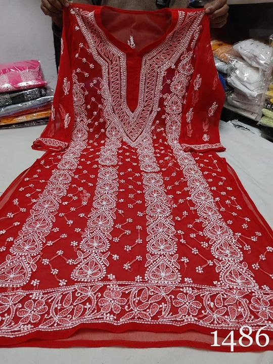 Georgette_chari_keel_jaal_kurti