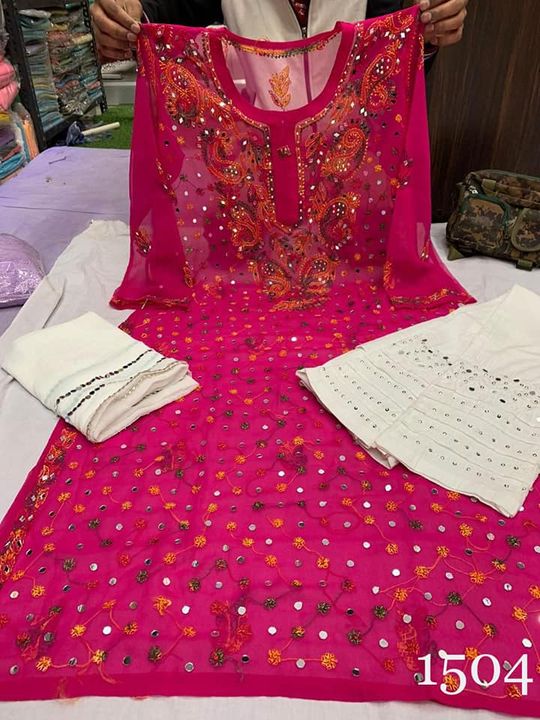 Resham_keel_jaal_kurti_with_mirror_work