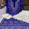 Georgette_bell_sleeves_daman_rose_kurti_with_mirror_chikankari_work