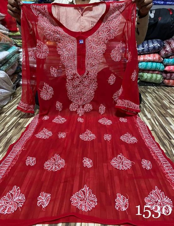 Georgette_gala_buti_kurti_with_chikankari_work