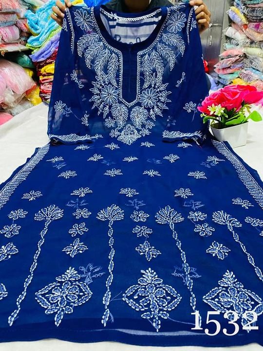 Georgette_gala_buti_kurti_with_chikankari_work