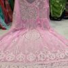 Georgette_bell_sleeves_gown_with_mirror_chikankari_work