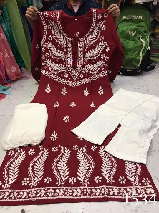 Slub_cotton_kurti_with_chikankari_work