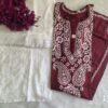 Rayon_gala_buti_kurti_with_chikankari_work