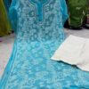 Georgette_jaal_kurti_and_Cotton_plazo_set_with_chikankari_work