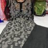 Georgette_jaal_kurti_and_Cotton_plazo_set_with_chikankari_work