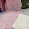 Georgette_jaal_kurti_and_Cotton_plazo_set_with_chikankari_work