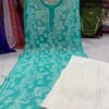 Georgette_jaal_kurti_and_Cotton_plazo_set_with_chikankari_work