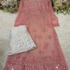 Georgette_resham_thread_gala_buti_kurti_with_mirror_chikankari__work