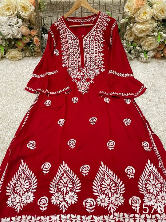 Modal_bell_sleeves_rose_kurti_with_chikankari_work