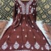 Rayon_crochet_button_nd_pocket_gown_with_chikankari__work