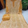Georgette_faizia_jaal_kurti_stol_with_chikankari__work