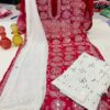 Georgette_chikankari_mirror_Rose_jaal_kurti
