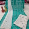 Georgette_chikankari_mirror_Rose_jaal_kurti