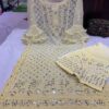 Georgette_chikankari_kurti_pant_set_with_mirror_work
