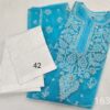 Organza_long_kurti_with_laycra_cotton_strechble_pants_set_with_finest_quality_intricate_chikankari_hand_embroidery_with_mukaish_work