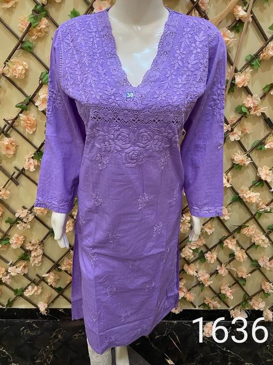 V_lace_dobby_cotton_chikankari_kurti