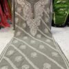 Georgette_rose_chari_chikankari_kurti