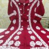 Rayon_A_line_chikankari_kurti_frock_ghaspatti_embroidery