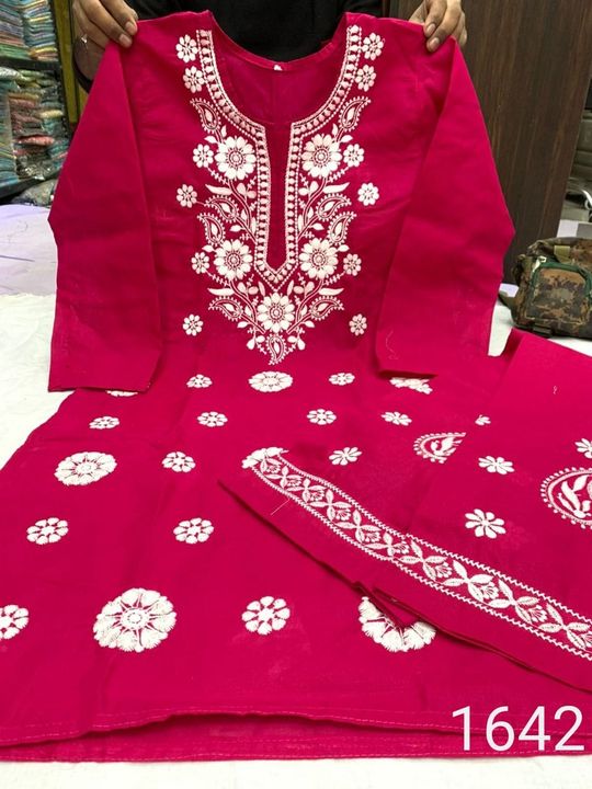 Cotton_computer_chikankari_work__kurti_with_plazo