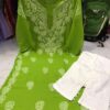 Georgette_rose_gala_buti_Chikankari_kurti_pant_set
