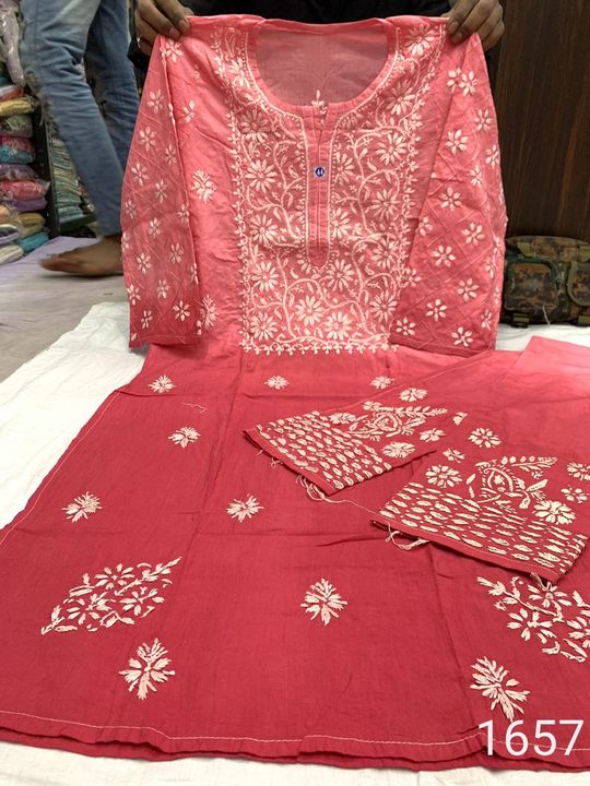 Cotton_Chikankari__work_kurti_dye_set_with_Lycra_pant