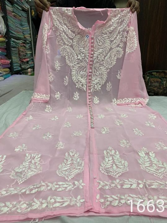 Georgette_front_open_chikankari_kurti