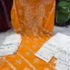 Georgette_rose_chari_chikankari_kurti_with_mirror_work