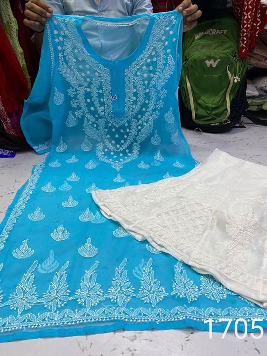 Georgette_gala_buti_chikankari__kurti