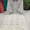 Georgette_umbrella_sleeves_chikankari_kurti_with_pearl_work