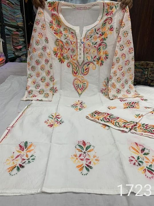 Cotton_gala_buti_chikankari__kurti