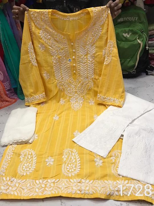 Linen_cotton_chikankari_kurti