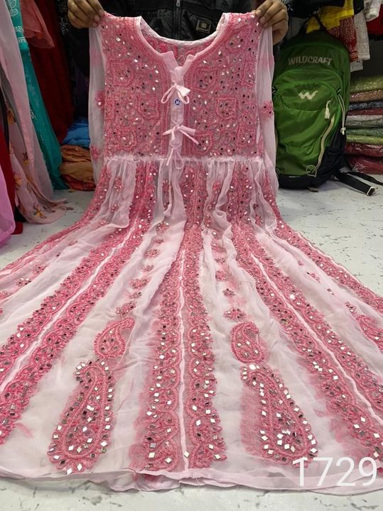 Georgette_chikankari_gown_with_mirror_work