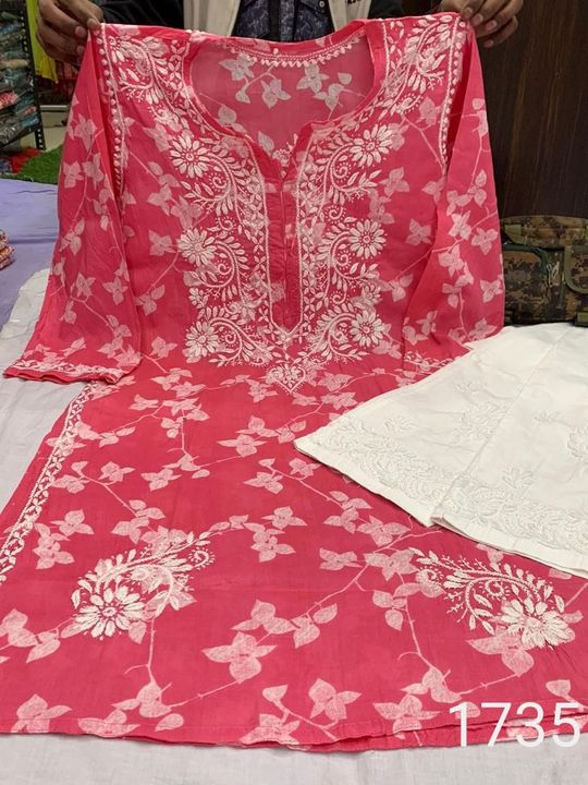 Mul_Mul_cotton_printed_chikankari_kurti