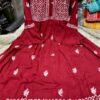 Rayon_bell_sleeves_chikankari_gown