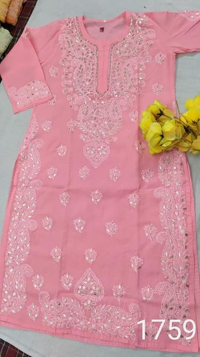 Rubia_cotton_gala_buti_heavy_daman_chikankari_kurti_with_gota_patti_work