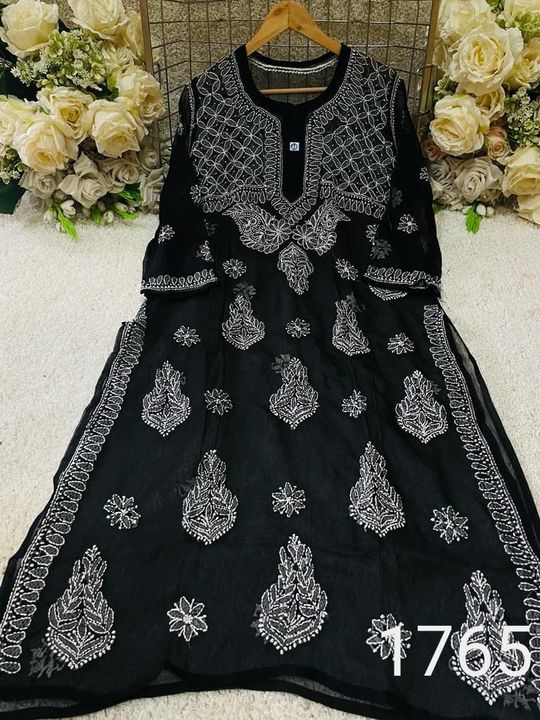 Georgette_Yog_Gala_chikankari_kurti