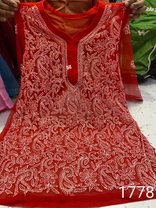 Georgette_short_chikankari_top